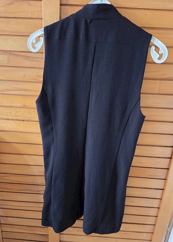 Kadın Siyah Uzun Yelek - Görsel 2