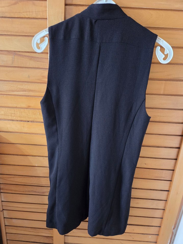 Kadın Siyah Uzun Yelek - Görsel 2