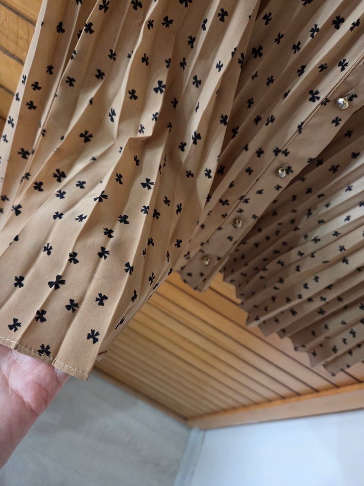 Yargıcı Marka Bej Pileli Mini Etek - Görsel 3