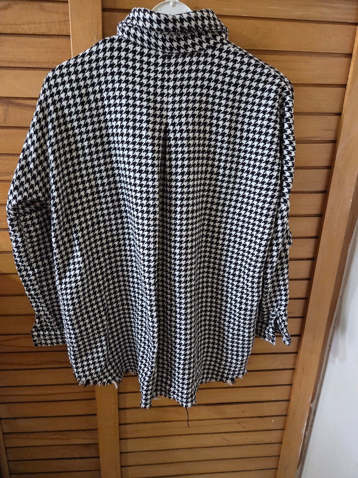 Kışlık Kadın Gri Kareli Düğmeli Gömlek - Görsel 2