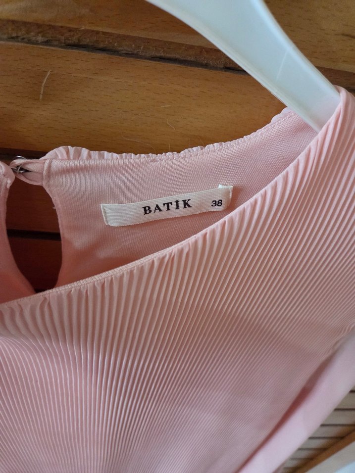 Piliseli Uzun Kollu Pembe Tunik - Görsel 4