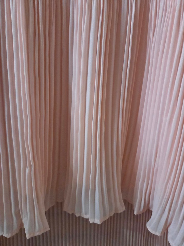 Piliseli Uzun Kollu Pembe Tunik - Görsel 3