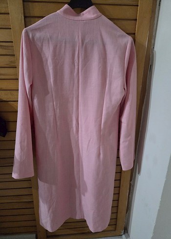 Pembe Nakışlı Uzun Kollu Kadın Elbisesi - Görsel 4