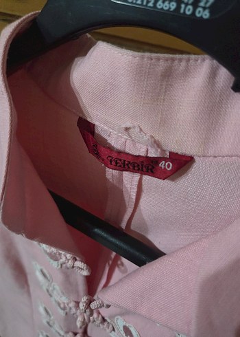 Pembe Nakışlı Uzun Kollu Kadın Elbisesi - Görsel 3