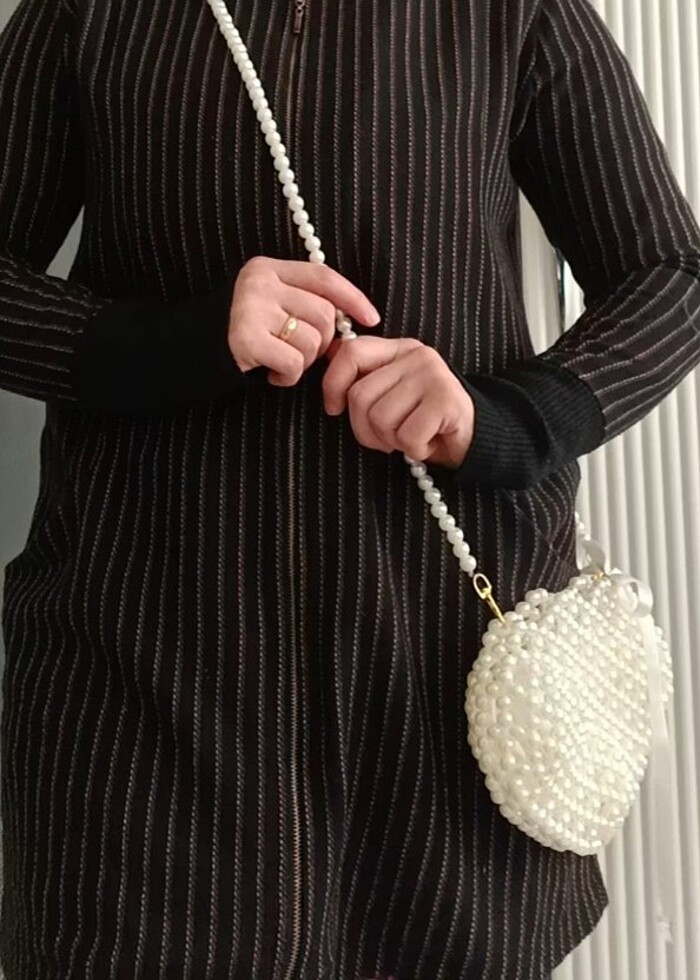 Kalpli inci boncuk çanta - Görsel 2