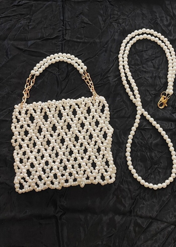 İnci boncuk çanta - Görsel 3