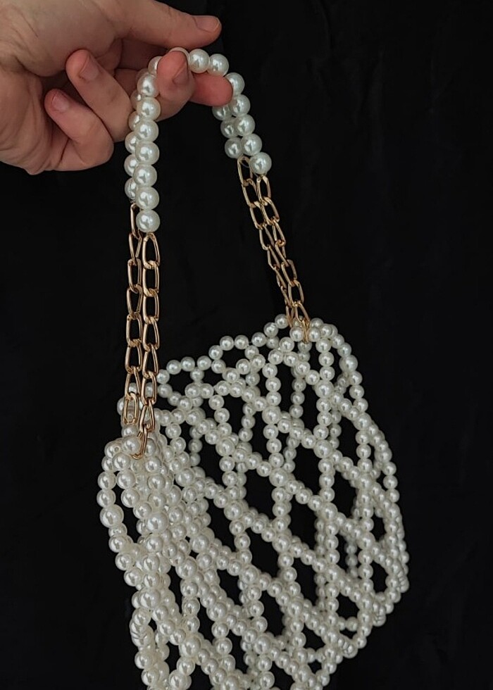 İnci boncuk çanta - Görsel 4