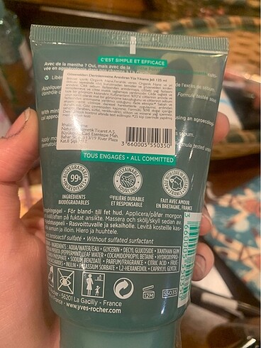  Beden Yves rocher temizleme jeli