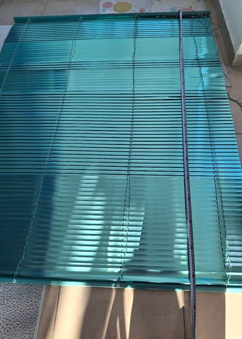 Çizgili Turkuaz Jaluzi Perde - Görsel 6