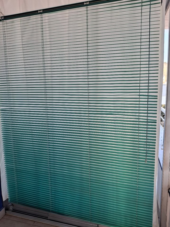 Çizgili Turkuaz Jaluzi Perde - Görsel 2