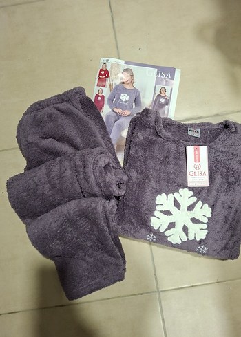 Gri Uzun Kollu Rahat Kadın Pijama Takımı - Görsel 3