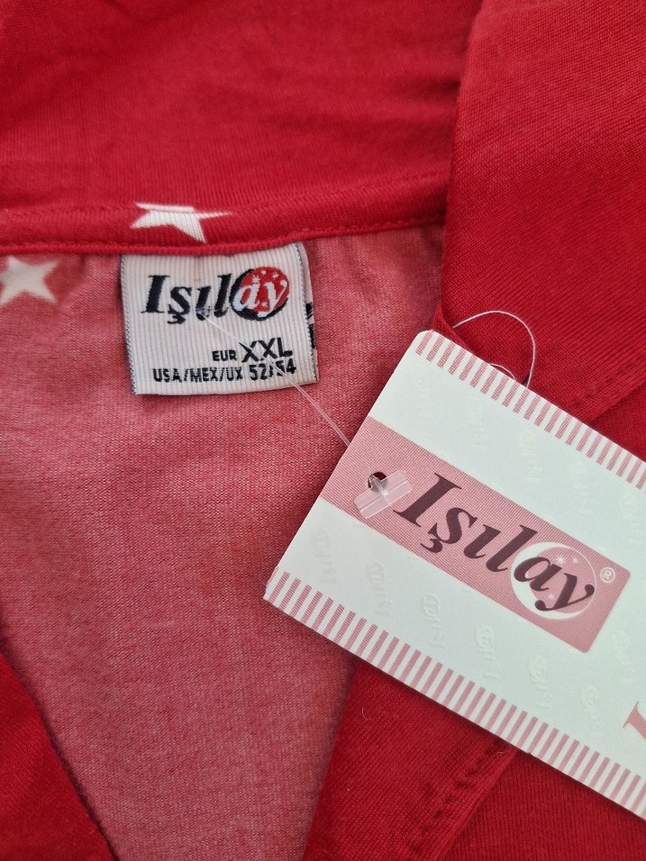 Kırmızı Uzun Kollu Rahat Kesim Pijama Takımı - Görsel 3