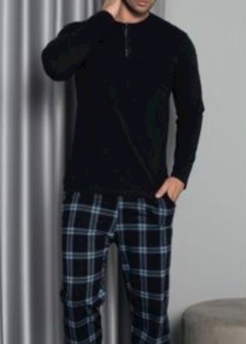 Erkek Kareli Uzun Kollu Pijama Takımı - Görsel 2