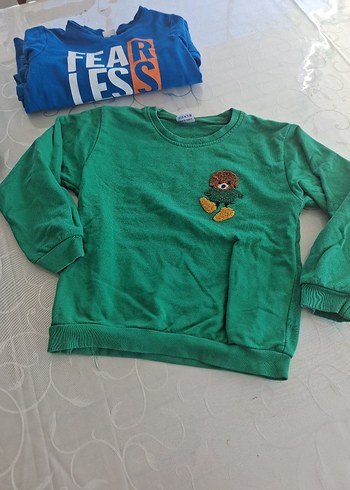 Uzun Kollu Mavi Baskılı Bebek Takımı - Görsel 3