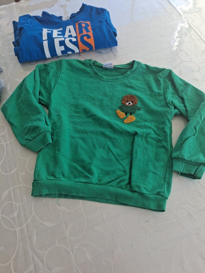 Uzun Kollu Mavi Baskılı Bebek Takımı - Görsel 3