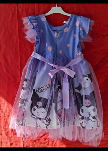 kromi Baskılı Kız Çocuk Fırfırlı Elbise - Görsel 2