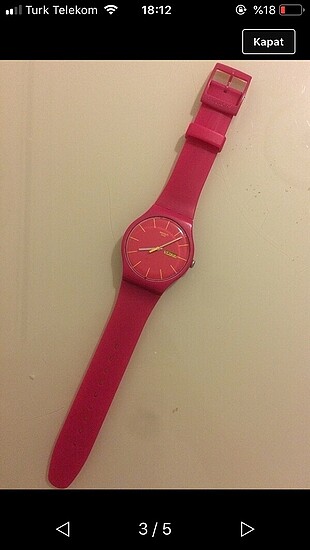 swatch silikon kordonlu saat