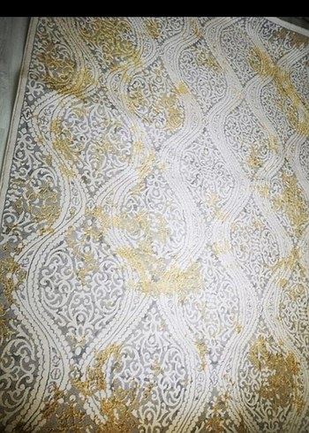 Modern Klasik Desenli Altın Gri Halı - Görsel 3