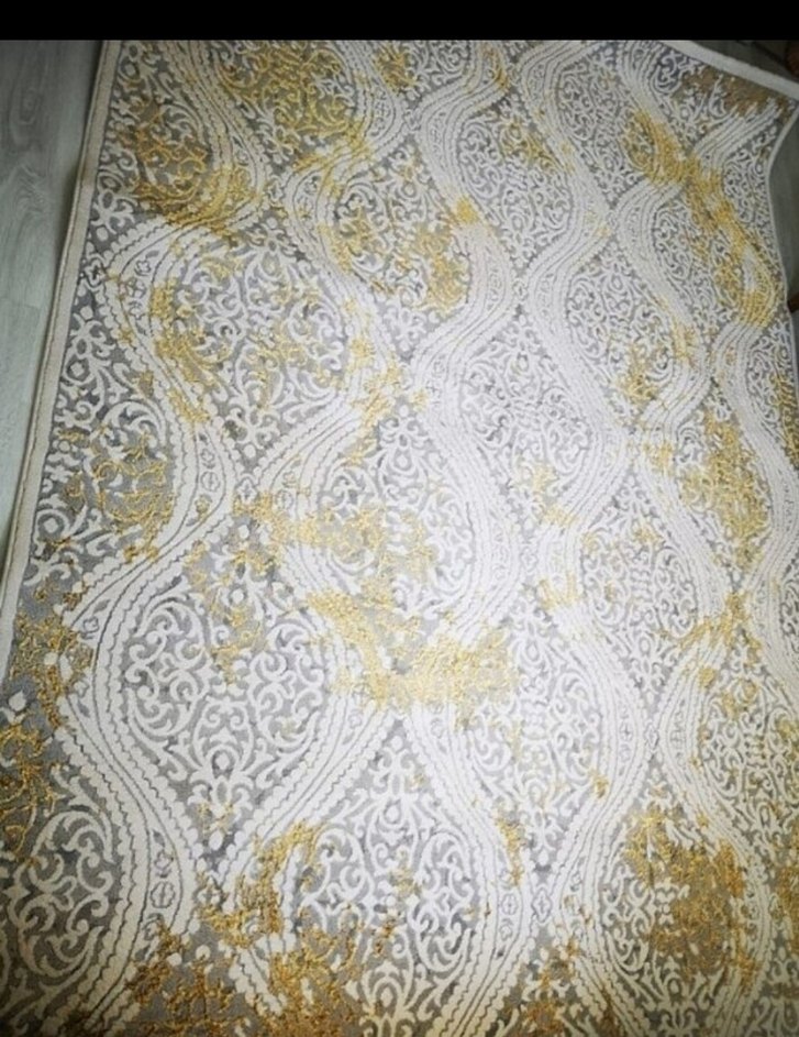 Modern Klasik Desenli Altın Gri Halı - Görsel 3