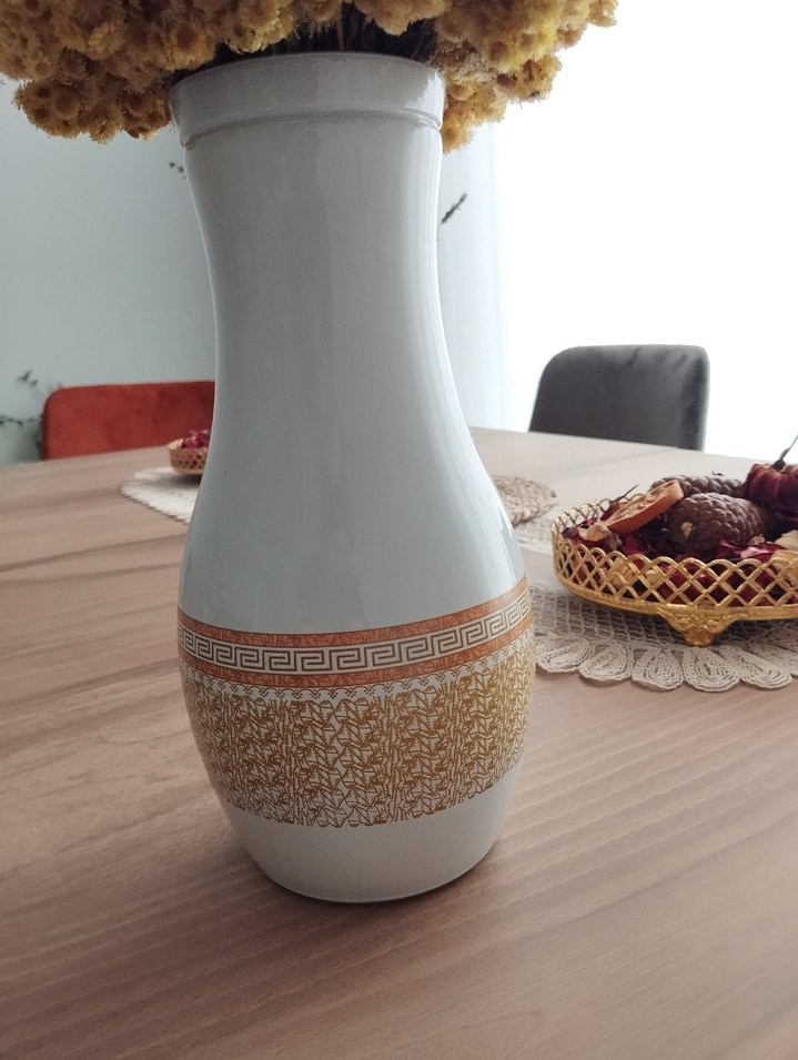 Beyaz  porselen Seramik Vazo - Görsel 2