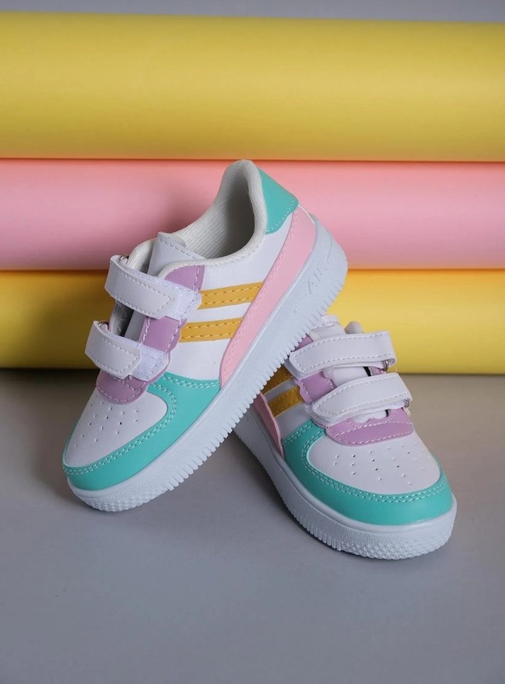 Kız Çocuk Çok Renkli Cırt Cırtlı Spor Ayakkabı - Görsel 2