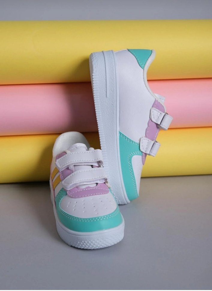 Kız Çocuk Çok Renkli Cırt Cırtlı Spor Ayakkabı - Görsel 3