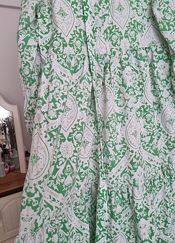 CICEK DESENLI UZUN ELBISE - Görsel 3