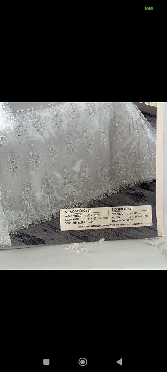 fransız güpürlü çift kişilik yatak örtüsü - Görsel 2