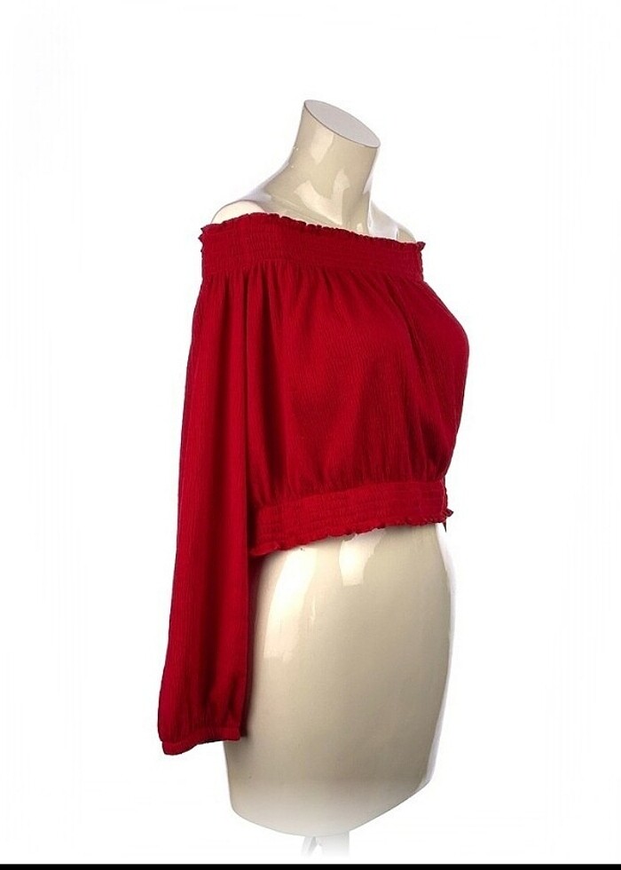 40 beden H&M marka kırmizi bluz - Görsel 3