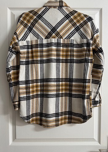 Bej Kahve Ekose Desenli Kadın Gömlek - Görsel 3