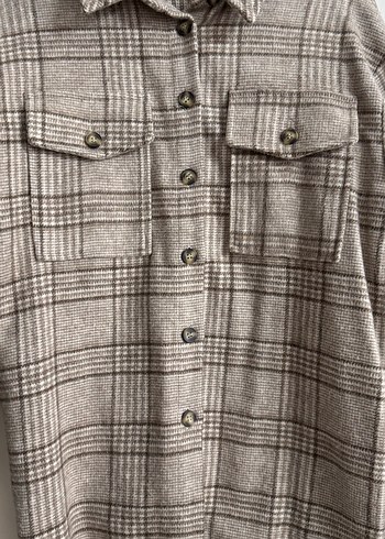 Düğmeli Ekose Desenli Kadın Gömlek - Görsel 2