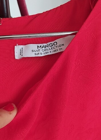 s Beden Kırmızı desenli Mango elbise