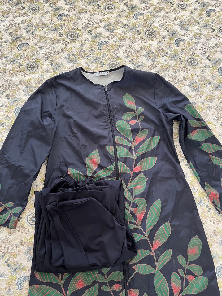 Yeşil Uzun Kollu Drapeli Kadın Tunik - Görsel 2