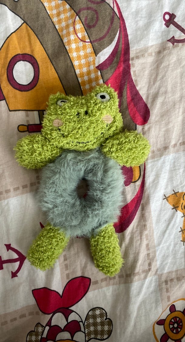 Renkli Kurbağa Figürlü Peluş toka - Görsel 2