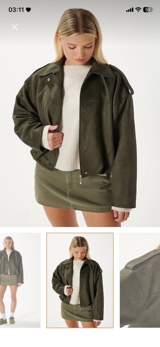 Düğmeli Haki Hamile Midi Ceket - Görsel 2