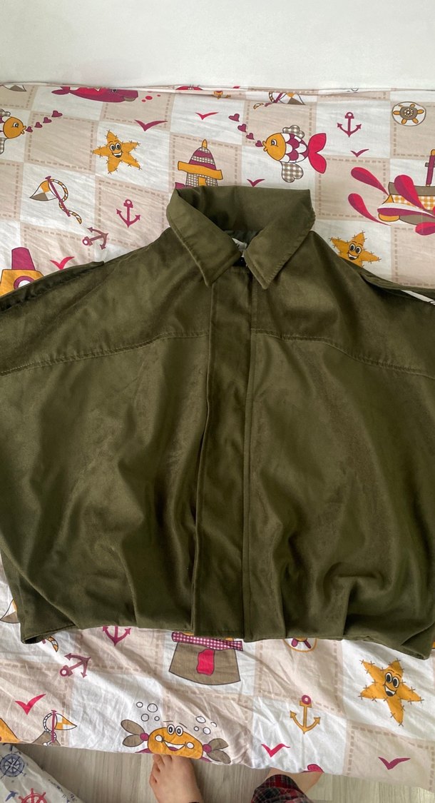 Düğmeli Haki Hamile Midi Ceket - Görsel 3