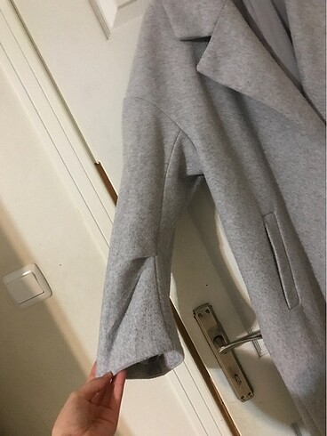 xs Beden gri Renk Zara açık gri oversize kaşe kaban