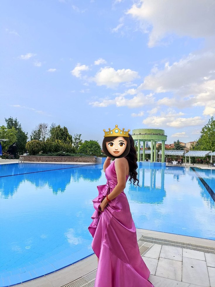 Parlak Mor Drapeli Straplez Uzun Abiye - Görsel 2