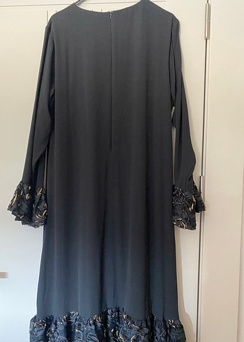 Diğer Siyah Uzun Kollu Fırfırlı Gotik Elbise