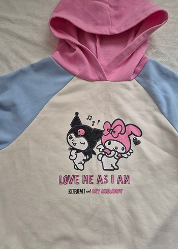 Kız Çocuk Kapüşonlu Renkli Sweatshirt - Görsel 2