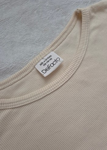 Kız Çocuk Bej Kısa Kollu Tişört - Görsel 2