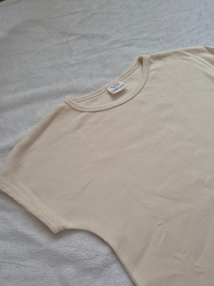 Kız Çocuk Bej Kısa Kollu Tişört - Görsel 4