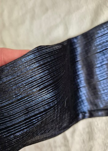 kız çocuk Parlak Lacivert Pileli Tayt - Görsel 3