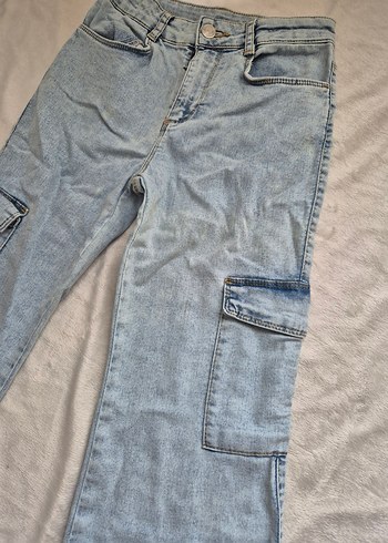 Geniş Kesim Midi Mavi Kot Pantolon - Görsel 2