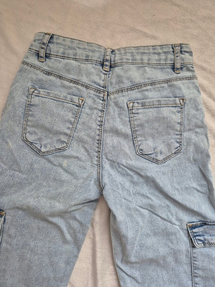 Geniş Kesim Midi Mavi Kot Pantolon - Görsel 5