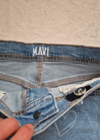 Nakışlı Mavi Denim Kız Etek - Görsel 4