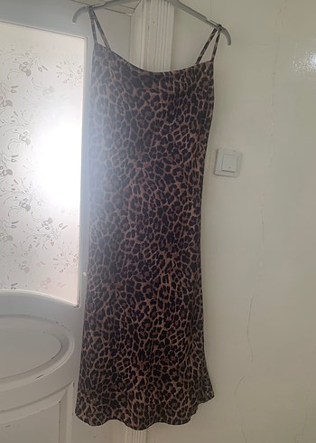 Diğer leopar Desenli midi elbise
