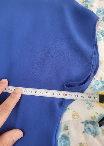 42 Beden mavi Renk Şifon gömlek