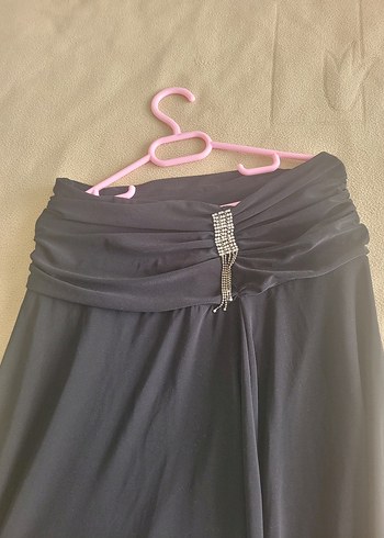 Siyah Uzun Dökümlü Abiye Etek - Görsel 3