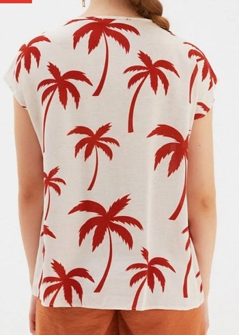 Palmiye Desenli Bluz - Görsel 2